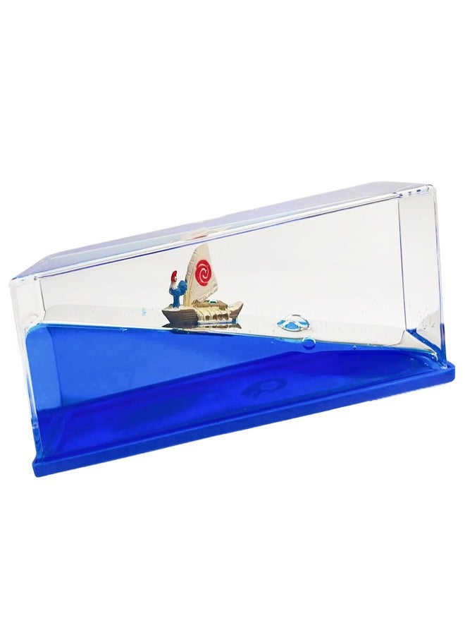 Honsheng Unsinkable Ship Boat in a Bottle Box，Non Sinking Anime Toy Boat Merch Acrylic Ship Fluid Drift Bottle Decorations Desk Ornament Decor for Fans Boys Girls Gifts (Yellow) - Image 1